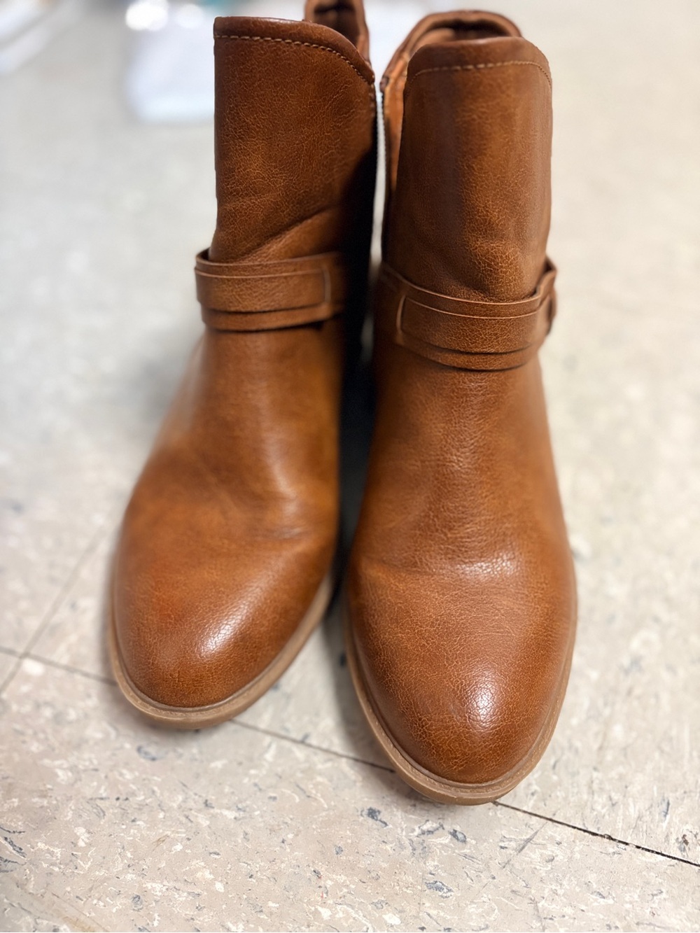 Classic Women's Tan Leather Ankle Boots, Baretraps